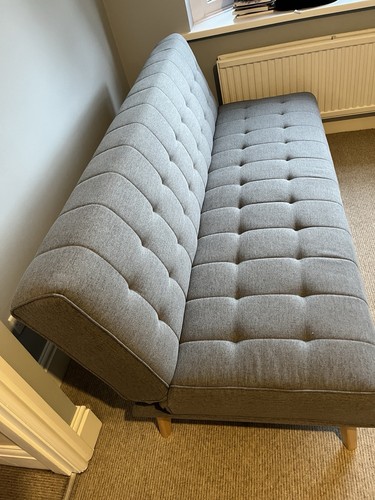 Grey seater sofa bed - sofa, futon