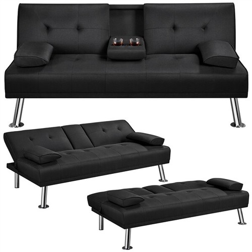 Fabric upholstered sofa bed - sofa,