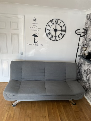 Grey fabric metal futon - grey,