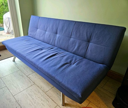 Blue click clack futon sofa - futon,