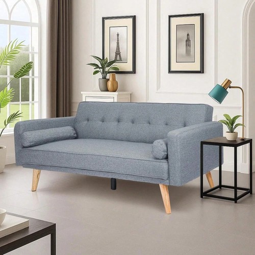 Grey fabric sofa bed seater - sofa,