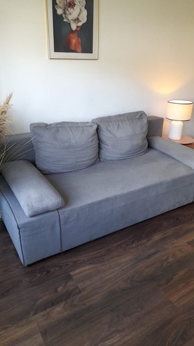 Grey convertible futon - convertible, sofa