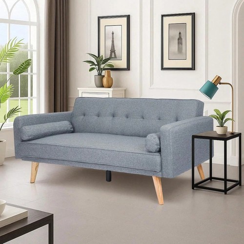 Grey fabric sofa bed - grey, 3