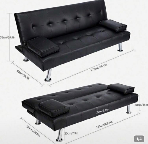 Black faux leather click clack - black,
