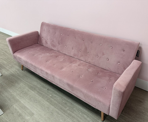 Blush pink velvet seater - blush, 3-seater