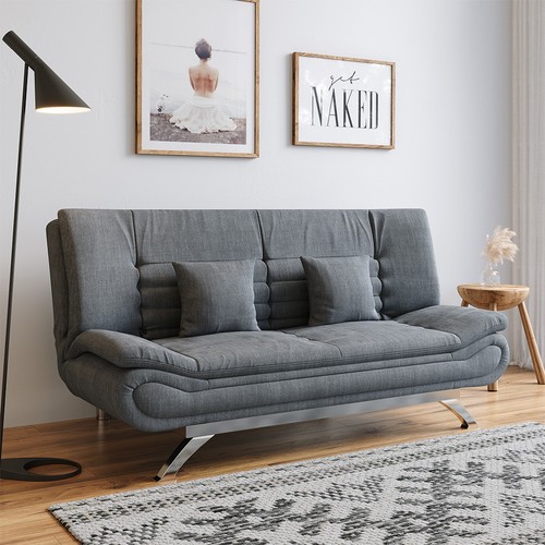 Grey sofa bed seater linen - bed,