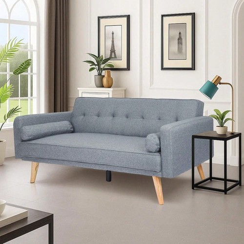 Grey fabric sofa - bed, 3